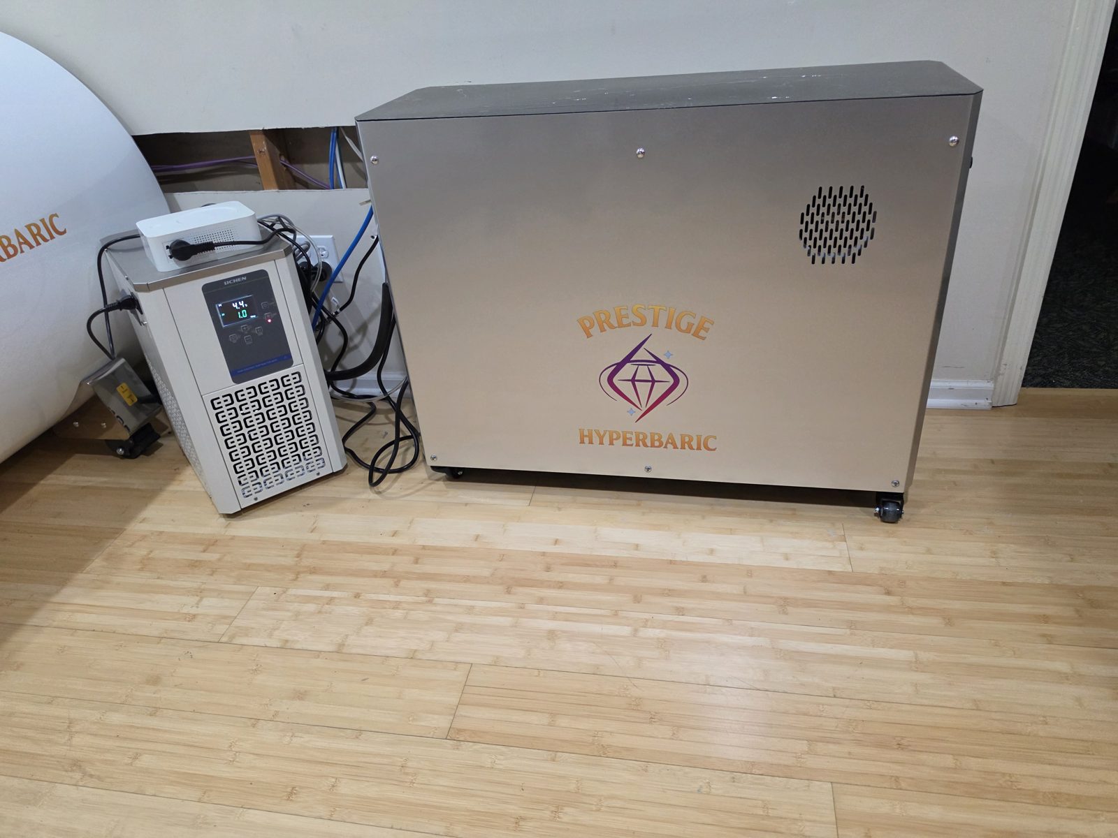 Prestige system cabinet and AC unit placed beside the Grand Vessel of Power