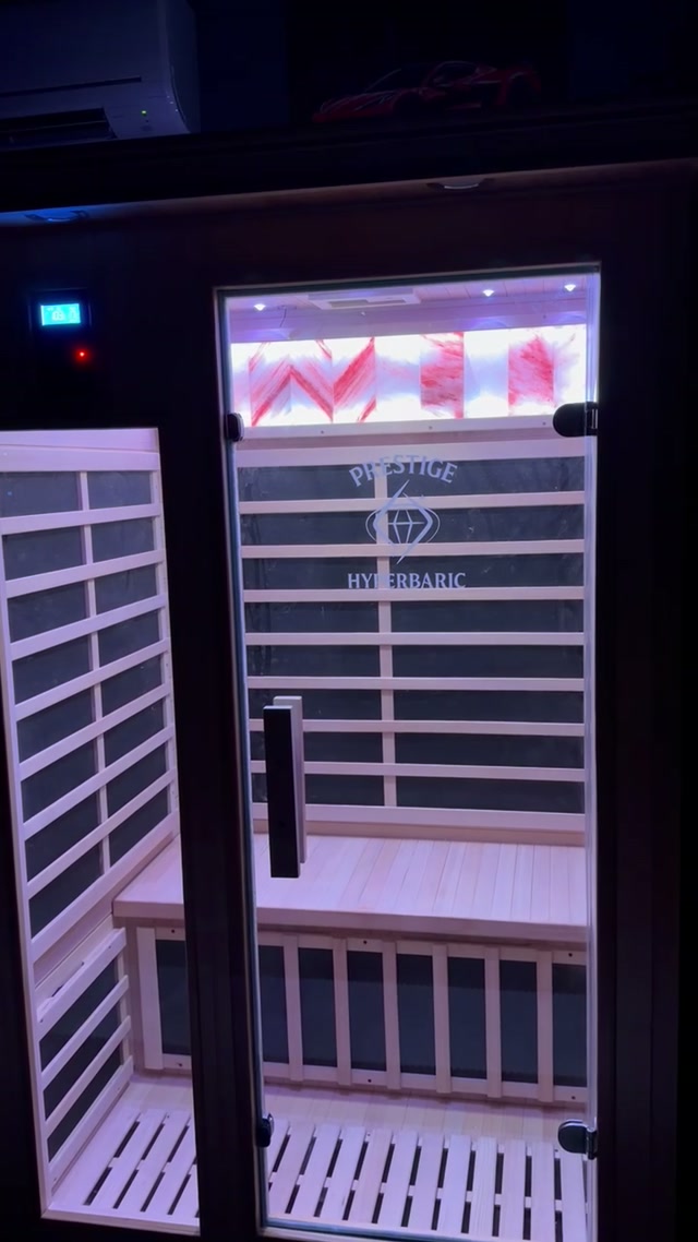 Installed Prestige Carbon Duo Sauna in a private wellness suite