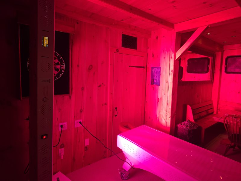 Customer install: Prestige Pro Modular 9-Wavelength Red Light Therapy Bed installed in a lower-level rec room in Weston, VT