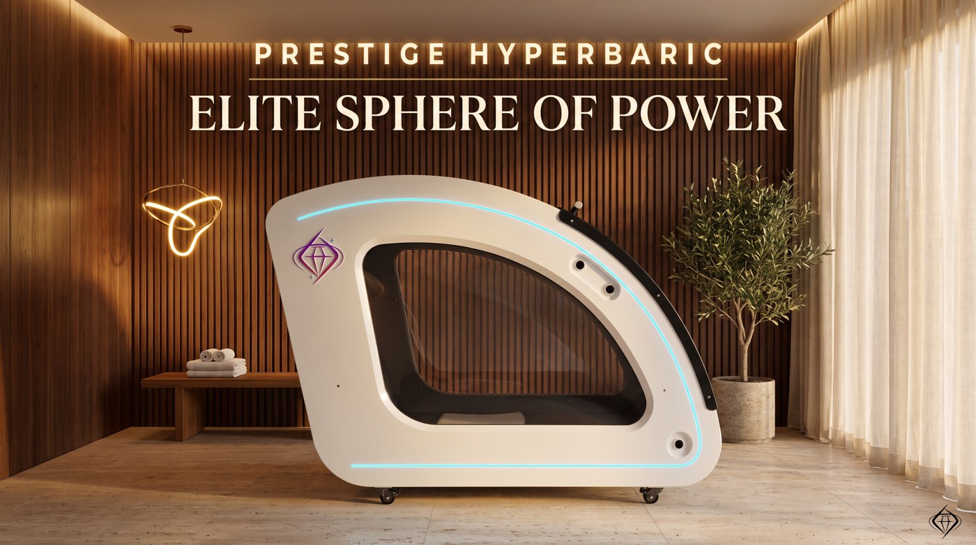 Elite Sphere of Power — Prestige Hyperbaric Elite Series luxury panoramic hardshell hyperbaric chamber in private wellness suite