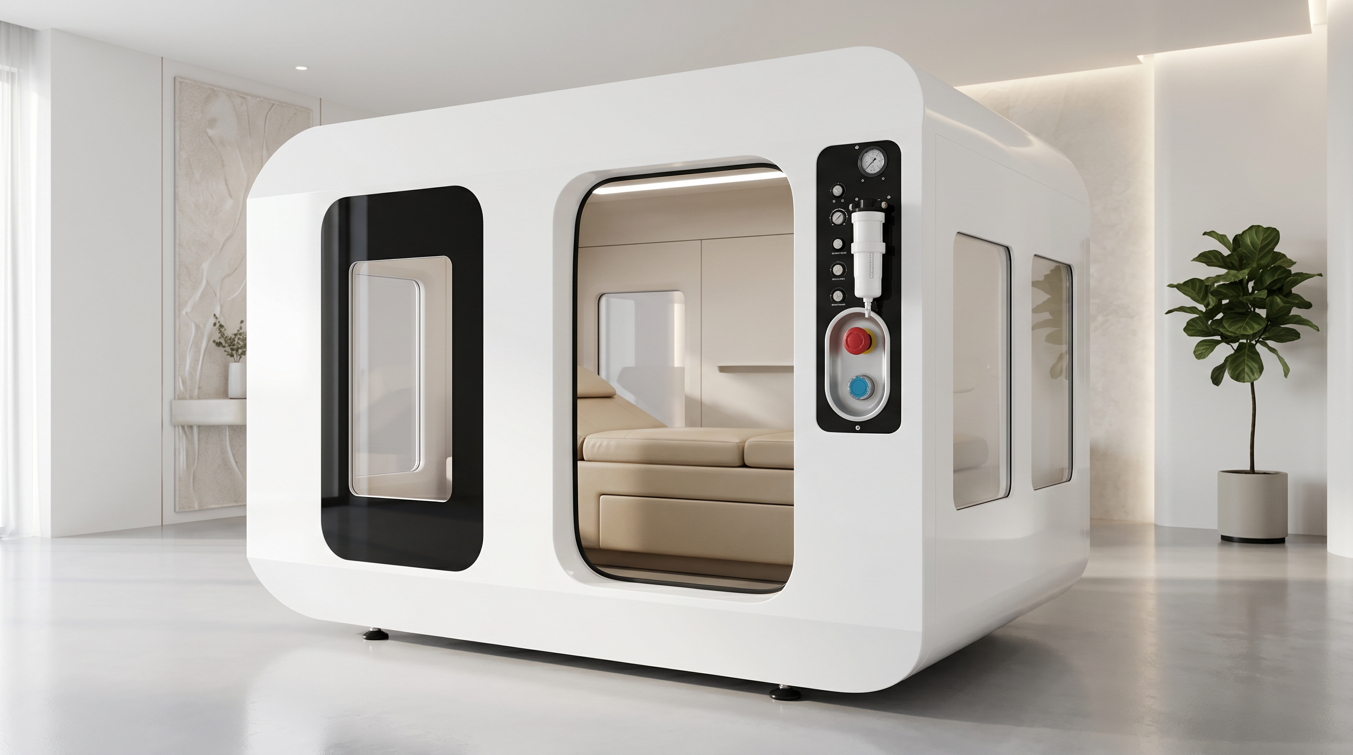 Multi-person and wheelchair-accessible hardshell hyperbaric chamber