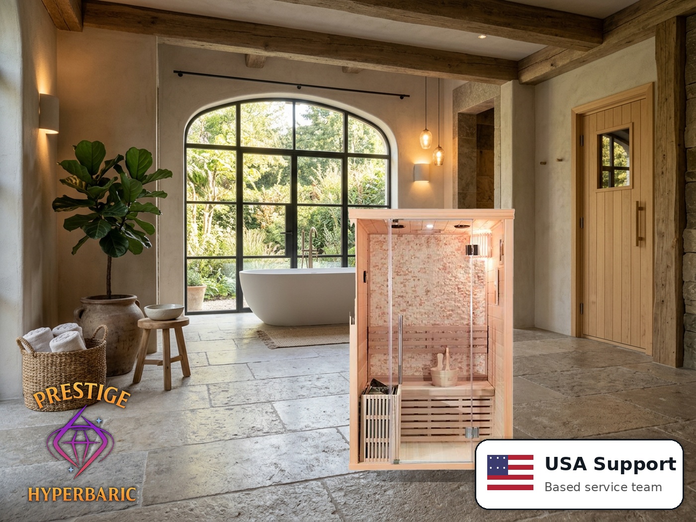 Prestige Wellness Mosaic Steam Trio B Sauna lifestyle product image