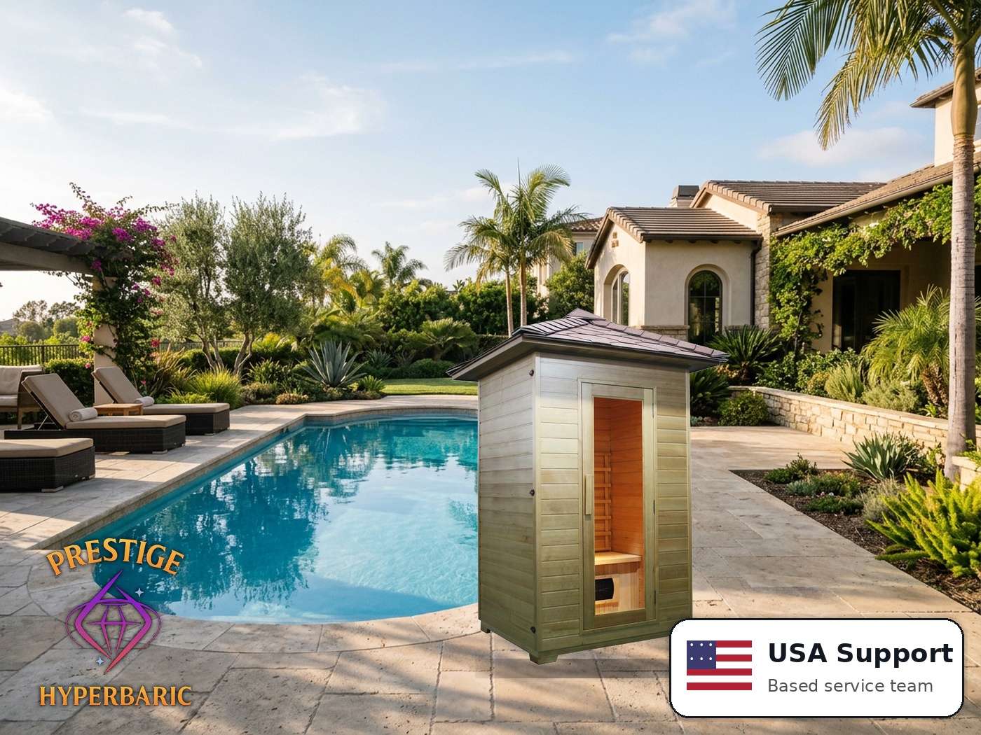 Prestige Wellness Outdoor Ceramic Duo WeatherGuard Sauna lifestyle product image