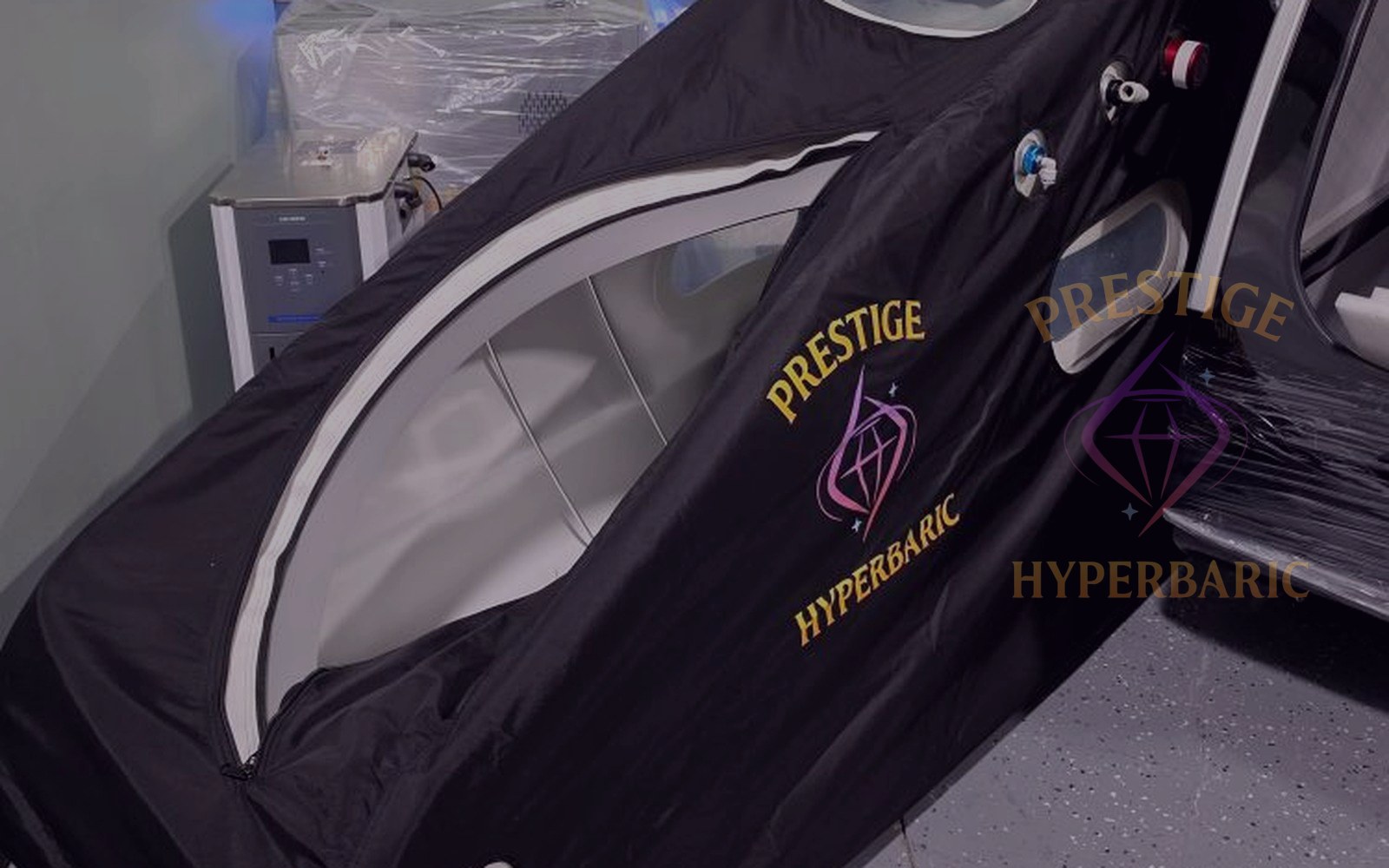 Prestige Sphere of Power soft-sided hyperbaric chamber in the Holiday, FL showroom