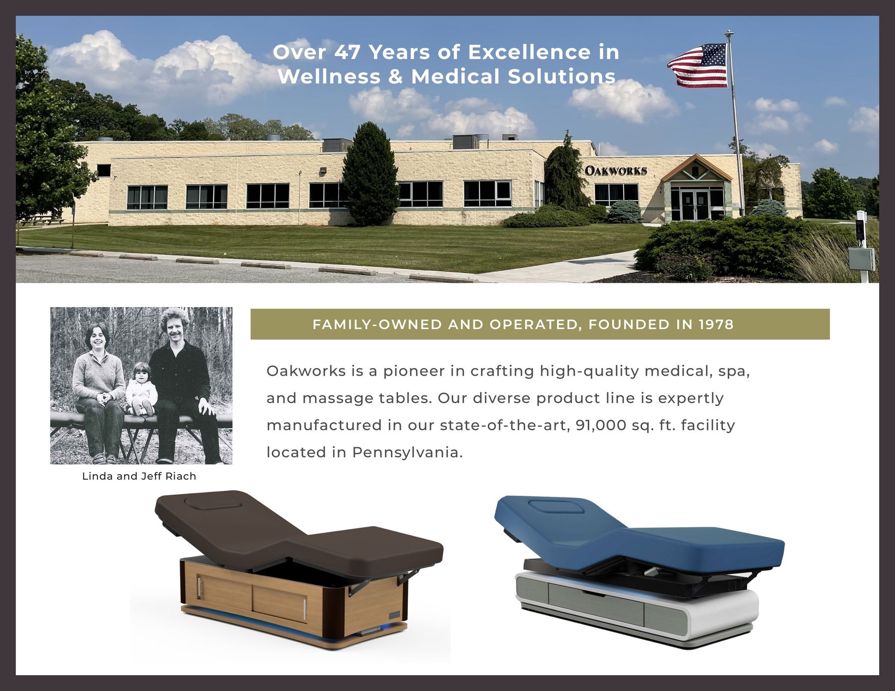 Over 47 Years of Excellence in Wellness & Medical Solutions FA MILY- OWNED A ND OPERATED, FO U N D E D I N 1 978 Oakworks is a pioneer in cr