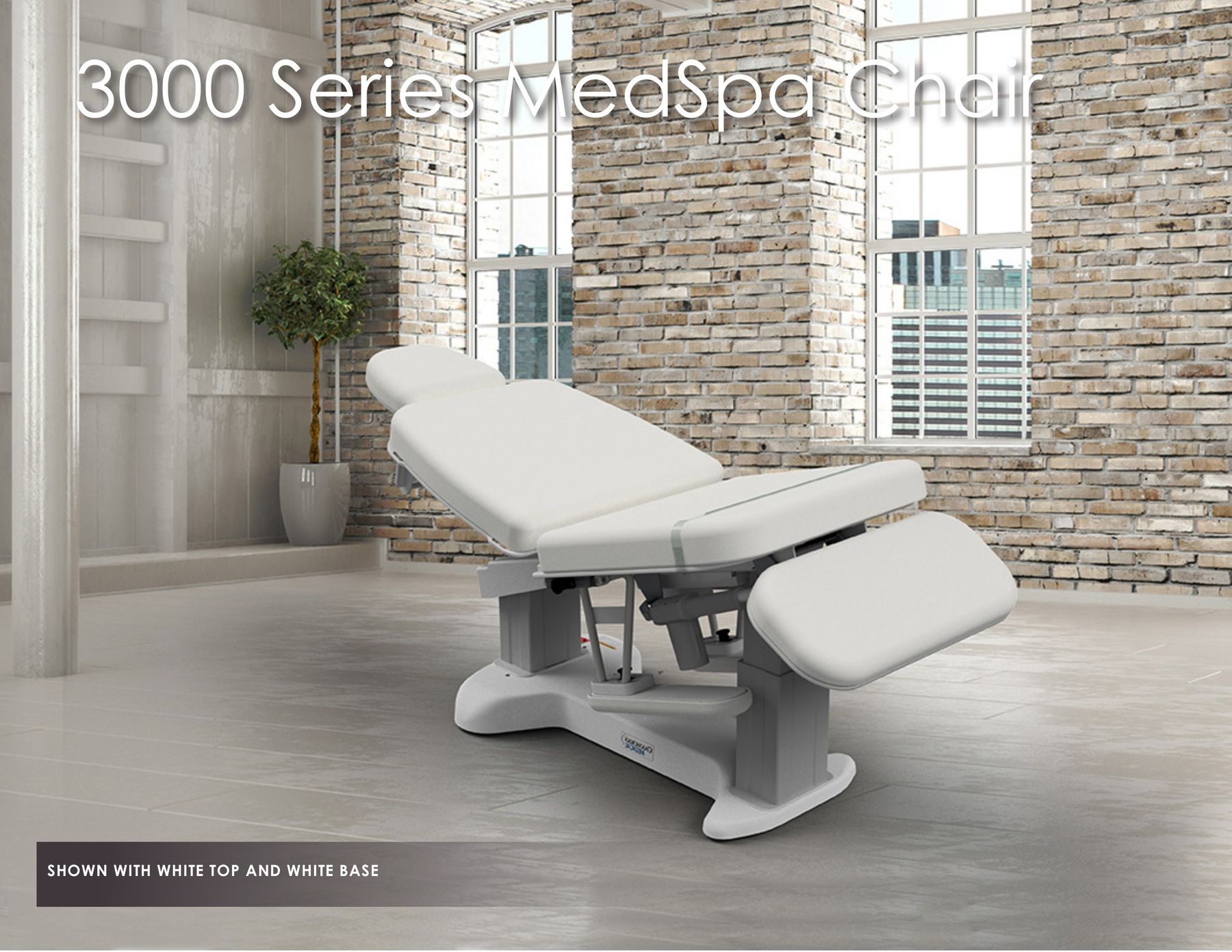 3000 Series MedSpa Chair SHOWN WITH WHITE TOP AND WHITE BASE